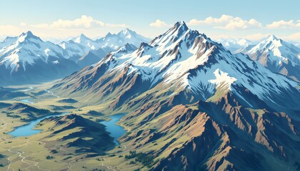 Majestic Colorado Mountains with Snow-Capped Peaks -  A sense of tranquility and adventure - Suitable for travel blogs, nature documentaries, and scenic wall art