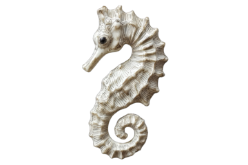 Intricate seahorse sculpture with curled tail design