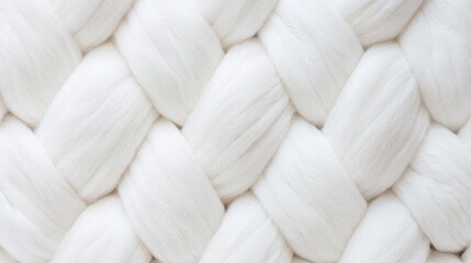 A close up of a white yarn with a pattern of squares
