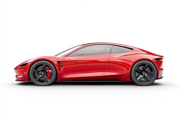 Naklejka premium Electric car isolated on white background