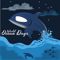 world ocean day vector