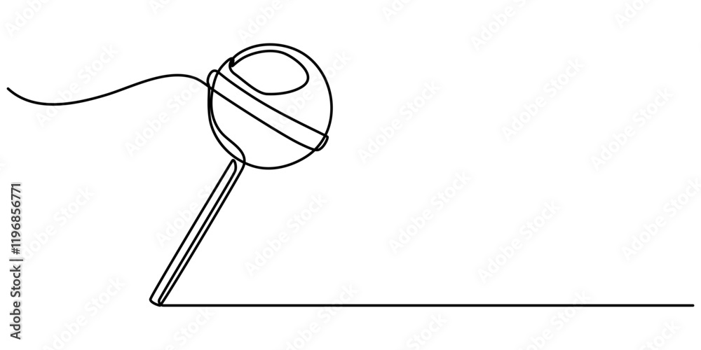 Poster lollipop sticks vector one line continuous drawing illustration. hand drawn linear silhouette icon. 