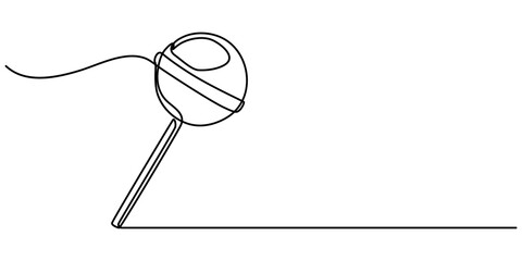  lollipop sticks vector one line continuous drawing illustration. Hand drawn linear silhouette icon. Minimal outline design element for print, banner, card, wall art poster, candy.