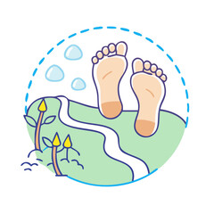 barefoot walking trail vector icon, barefoot walking trail vector illustration-simple illustration of barefoot walking trail, perfect for barefoot walking trail logos and icons and themed design 