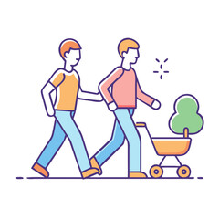 casual stroll vector icon, casual stroll vector illustration-simple illustration of casual stroll, perfect for casual stroll logos and icons and themed design 