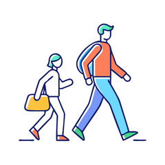 Fototapeta premium casual stroll vector icon, casual stroll vector illustration-simple illustration of casual stroll, perfect for casual stroll logos and icons and themed design 
