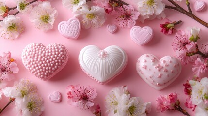 Valentine's Day decoration is isolated on a pink background
