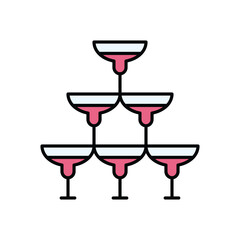Party Glass Tower vector icon