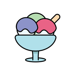 Ice Cream Bowl vector icon
