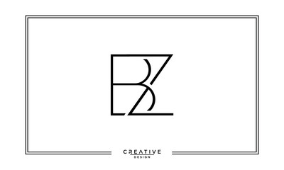BZ, ZB, B, Z, Abstract Letters Logo Monogram