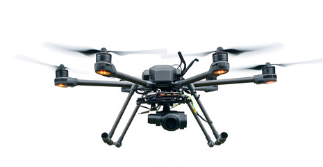 Close-up of advanced drones on a white background, showcasing innovative technology and design. Perfect for tech articles, promotional materials, or educational content about modern aerial devices.