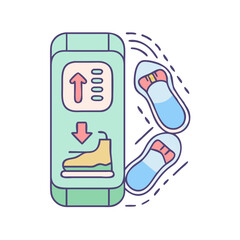 step count tracker vector icon, step count tracker vector illustration-simple illustration of step count tracker, perfect for step count tracker logos and icons and themed design 