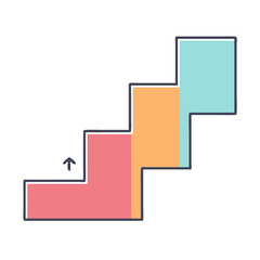 steps with gradient vector icon, steps with gradient vector illustration-simple illustration of steps with gradient, perfect for steps with gradient logos and icons and themed design 