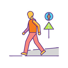 street walking vector icon, street walking vector illustration-simple illustration of street walking, perfect for street walking logos and icons and themed design 