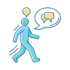 walk and talk vector icon, walk and talk vector illustration-simple illustration of walk and talk, perfect for walk and talk logos and icons and themed design 