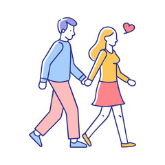 walking couple vector icon, walking couple vector illustration-simple illustration of walking couple, perfect for walking couple logos and icons and themed design 
