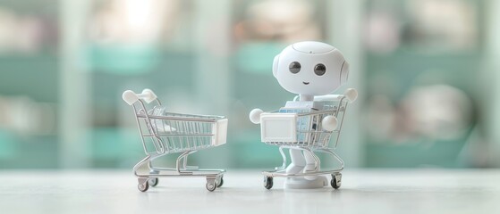 Robots and carts in the supermarket