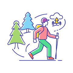 walking through forest vector icon, walking through forest vector illustration-simple illustration of walking through forest, perfect for walking through forest logos and icons and themed design 