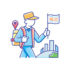walking tour guide vector icon, walking tour guide vector illustration-simple illustration of walking tour guide, perfect for walking tour guide logos and icons and themed design 