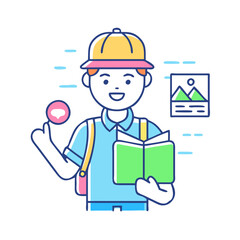 walking tour guide vector icon, walking tour guide vector illustration-simple illustration of walking tour guide, perfect for walking tour guide logos and icons and themed design 