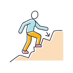 walking uphill vector icon, walking uphill vector illustration-simple illustration of walking uphill, perfect for walking uphill logos and icons and themed design 