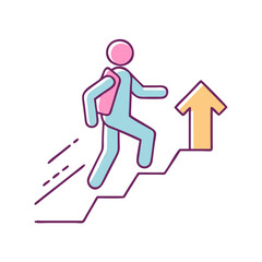 walking uphill vector icon, walking uphill vector illustration-simple illustration of walking uphill, perfect for walking uphill logos and icons and themed design 