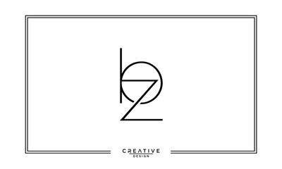 BZ, ZB, B, Z, Abstract Letters Logo Monogram