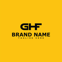 GHF Logo Vector graphic branding letter on citrus splash background