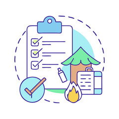 camping checklist vector icon, camping checklist vector illustration -simple illustration of camping checklist, perfect for camping checklist logos and icons and themed design 