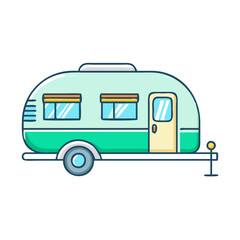 camping trailer vector icon, camping trailer vector illustration -simple illustration of camping trailer, perfect for camping trailer logos and icons and themed design 