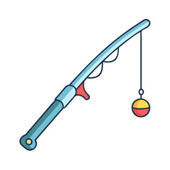 fishing rod vector icon, fishing rod vector illustration -simple illustration of fishing rod, perfect for fishing rod logos and icons and themed design 