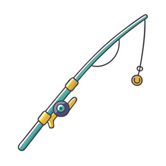 fishing rod vector icon, fishing rod vector illustration -simple illustration of fishing rod, perfect for fishing rod logos and icons and themed design 