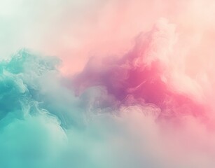 Ethereal Abstract Background with Soft Pastel Colors of Pink and Aqua, Creating a Dreamy Atmosphere Perfect for Artistic and Creative Projects