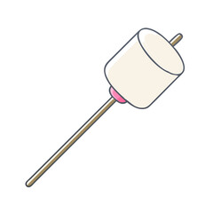 marshmallow on a stick vector icon, marshmallow on a stick vector illustration -simple illustration of marshmallow on a stick, perfect for marshmallow on a stick logos and icons and themed design 