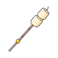 marshmallow roasting stick icon, marshmallow roasting stick vector, 