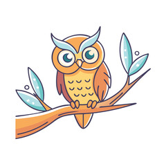 owl in a tree vector icon, owl in a tree vector illustration -simple illustration of owl in a tree, perfect for owl in a tree logos and icons and themed design 