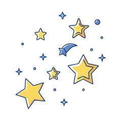 starry night sky vector icon, starry night sky vector illustration -simple illustration of starry night sky, perfect for starry night sky logos and icons and themed design 