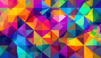 Abstract Colorful Triangular Geometric Pattern Design
