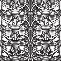Doodle seamless pattern. Minimalistic art background, trendy design with basic shapes. Modern abstract monochrome backdrop.