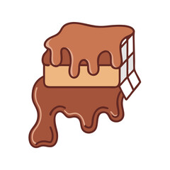 chocolate melting vector icon, chocolate melting vector illustration -simple illustration of chocolate melting, perfect for chocolate melting logos and icons and themed design 