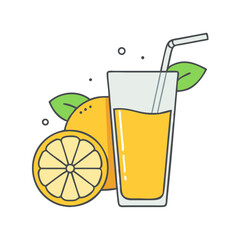 freshly squeezed juice vector icon, freshly squeezed juice vector illustration -simple illustration of freshly squeezed juice, perfect for freshly squeezed juice logos and icons and themed design 
