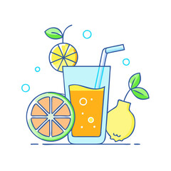 freshly squeezed juice vector icon, freshly squeezed juice vector illustration -simple illustration of freshly squeezed juice, perfect for freshly squeezed juice logos and icons and themed design 