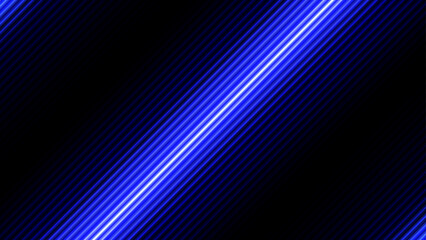 Blue Neon Lines on Black Background
