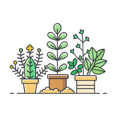 herb garden vector icon, herb garden vector illustration -simple illustration of herb garden, perfect for herb garden logos and icons and themed design 