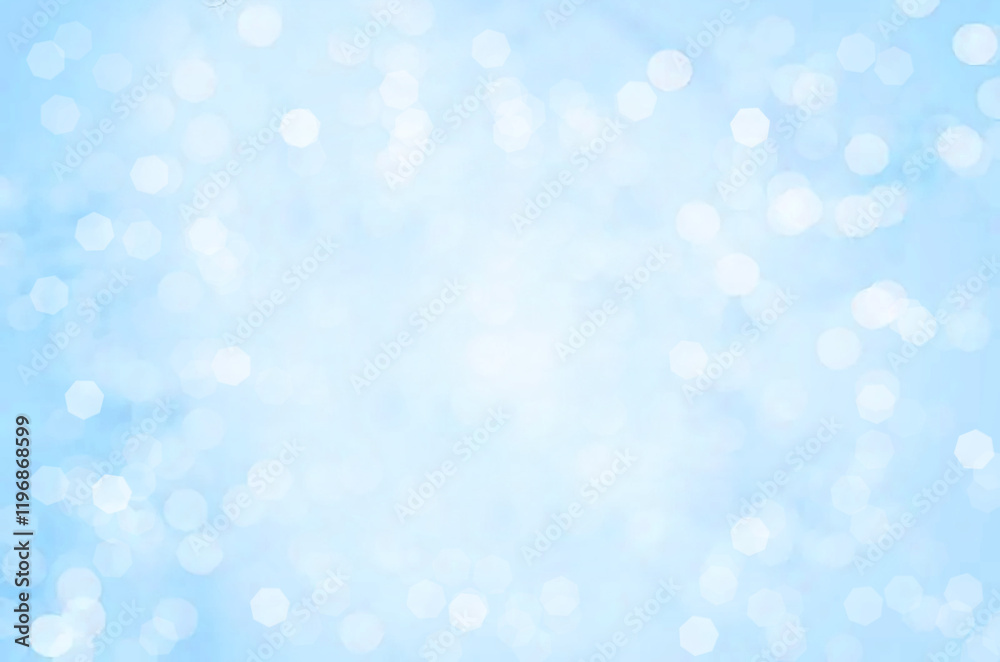 Wall mural blue blur background with bokeh effect