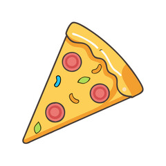pizza slice vector icon, pizza slice vector illustration -simple illustration of pizza slice, perfect for pizza slice logos and icons and themed design 