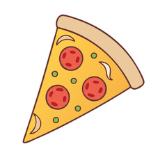 pizza slice vector icon, pizza slice vector illustration -simple illustration of pizza slice, perfect for pizza slice logos and icons and themed design 