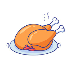 roast chicken vector icon, roast chicken vector illustration -simple illustration of roast chicken, perfect for roast chicken logos and icons and themed design 