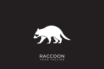 Raccoon silhouette logo design, simple raccoon logo, raccoon head logo