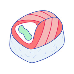 sushi roll vector icon, sushi roll vector illustration -simple illustration of sushi roll, perfect for sushi roll logos and icons and themed design 